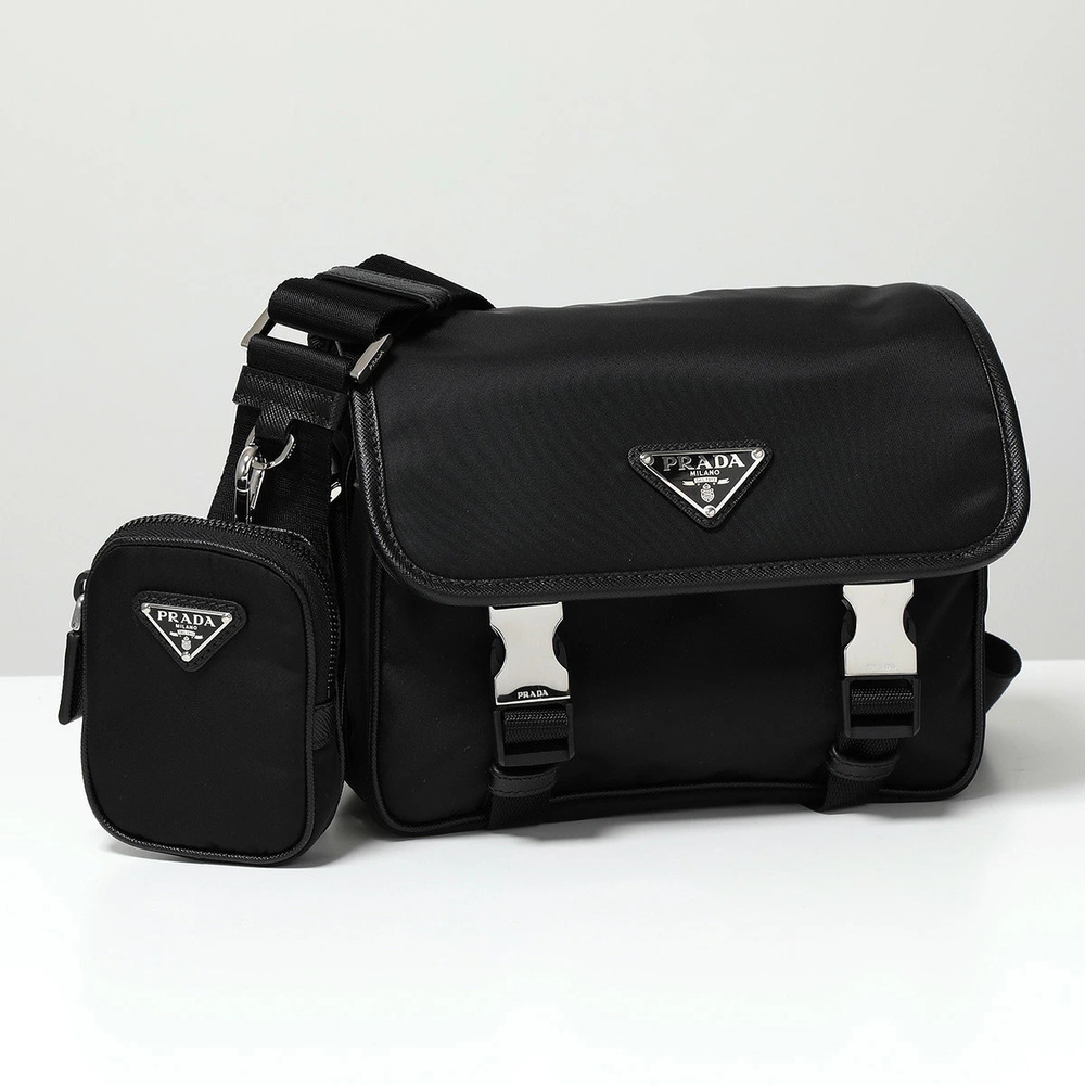 Prada Shoulder Bag Re Camera Triangle Black